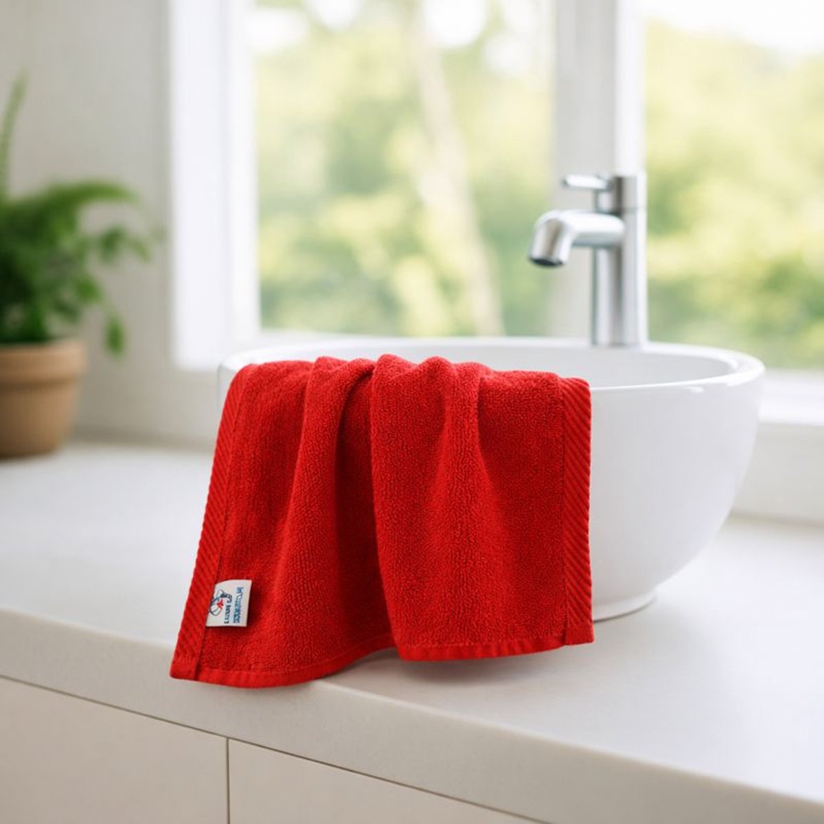 Nile Textile Luxe Gastendoekje - 30x30 - Rood - 600GSM - Egyptisch Katoen