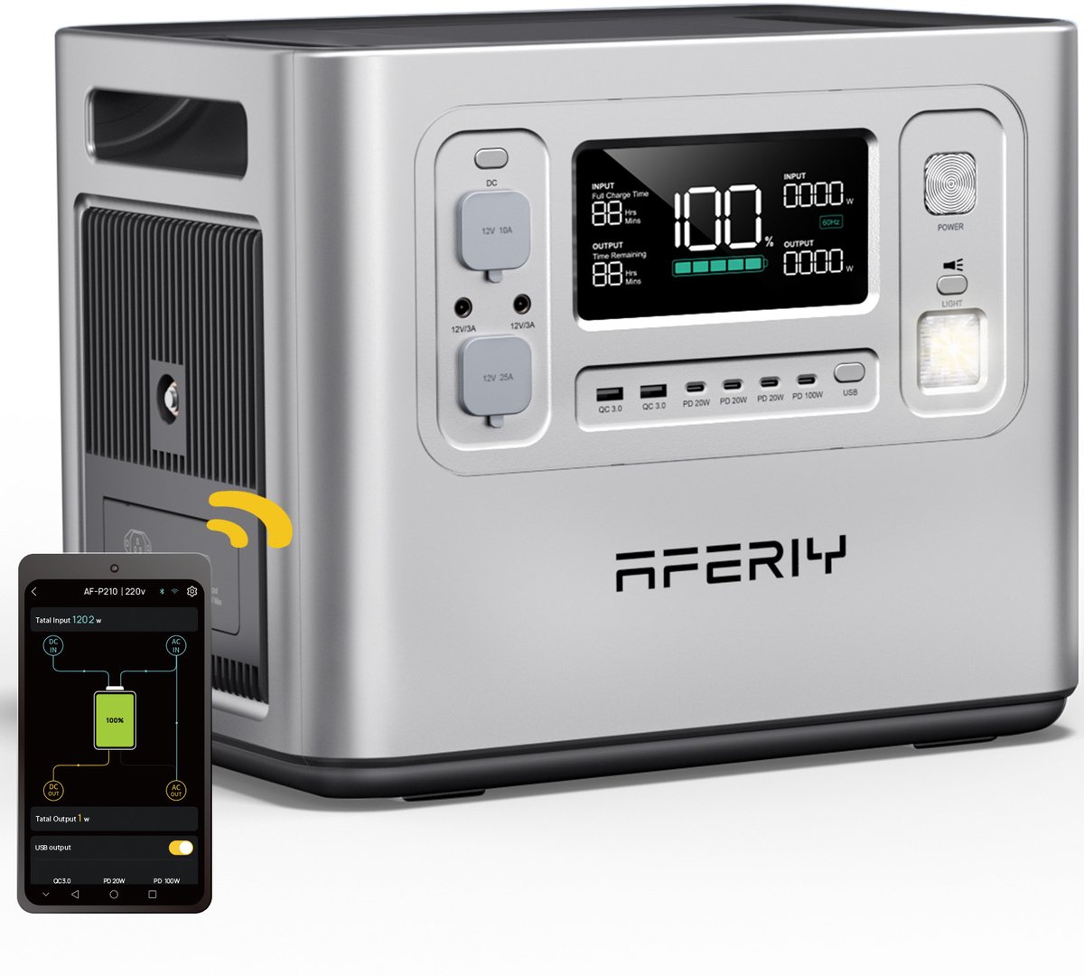 AFERIY Haven2400 - Draagbaar Powerstation 2400W 2048Wh - LiFePO4 - UPS - 13 Uitgangen