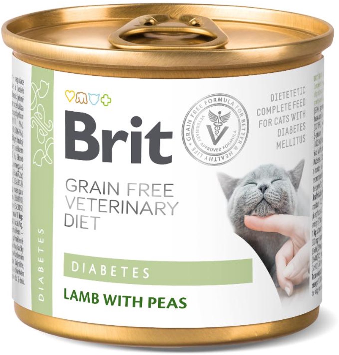 Brit Vet Diet Diabetes Natvoer in Blik voor Katten 6x200g