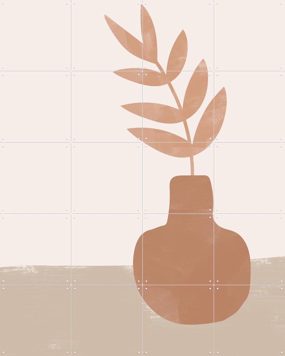 IXXI Plant in the Vase, Melloi Art & Various - 80 x 100 cm - Gratis ophangtool - Grote wanddecoratie en posters - Minimalisme, Abstract, Geometrische
