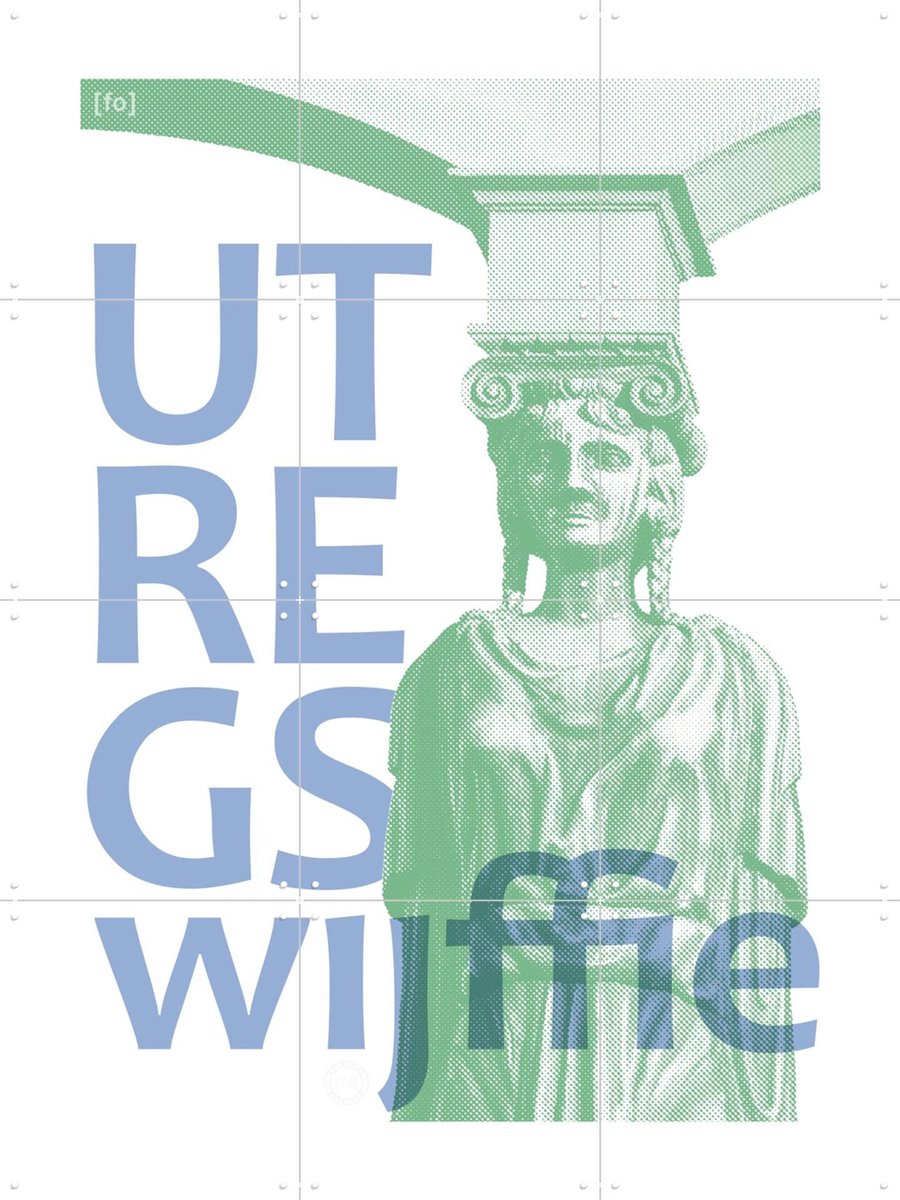 IXXI Utregs Wijffie, Fototypo - 60 x 80 cm - Gratis ophangtool - Grote wanddecoratie en posters - Typografie, Houtsnede, Grafisch Ontwerp, Woonkamer