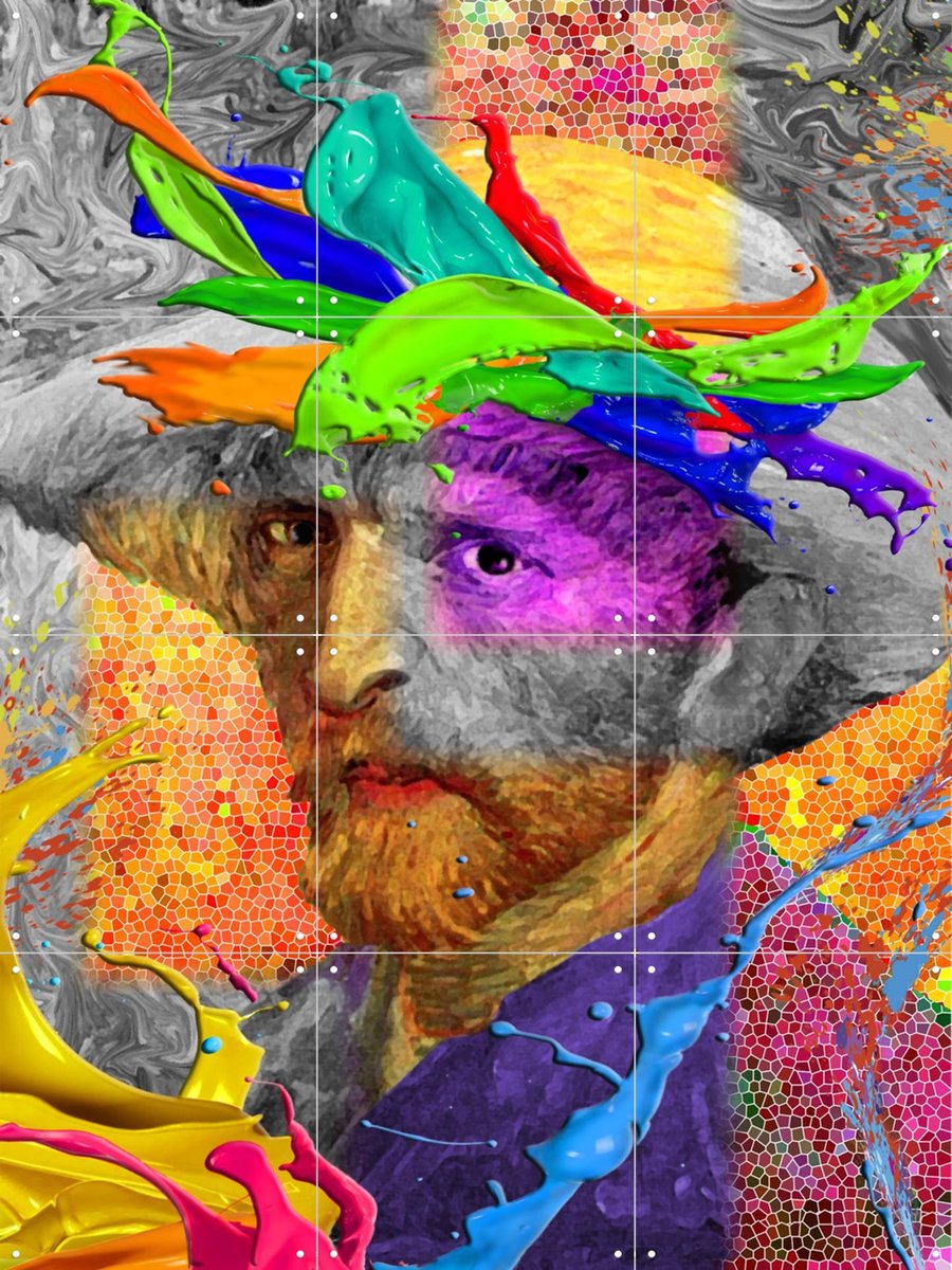 IXXI Colors Changing Hue, Alejandro B. Canoy & Van Gogh 21st Century - 60 x 80 cm - Gratis ophangtool - Grote wanddecoratie en posters - Pop art