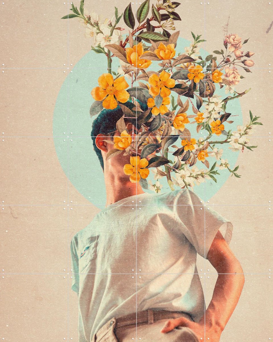 IXXI Because You were around, Frank Moth - 80 x 100 cm - Gratis ophangtool - Grote wanddecoratie en posters - Surrealisme, Digitale Kunst, Vintage