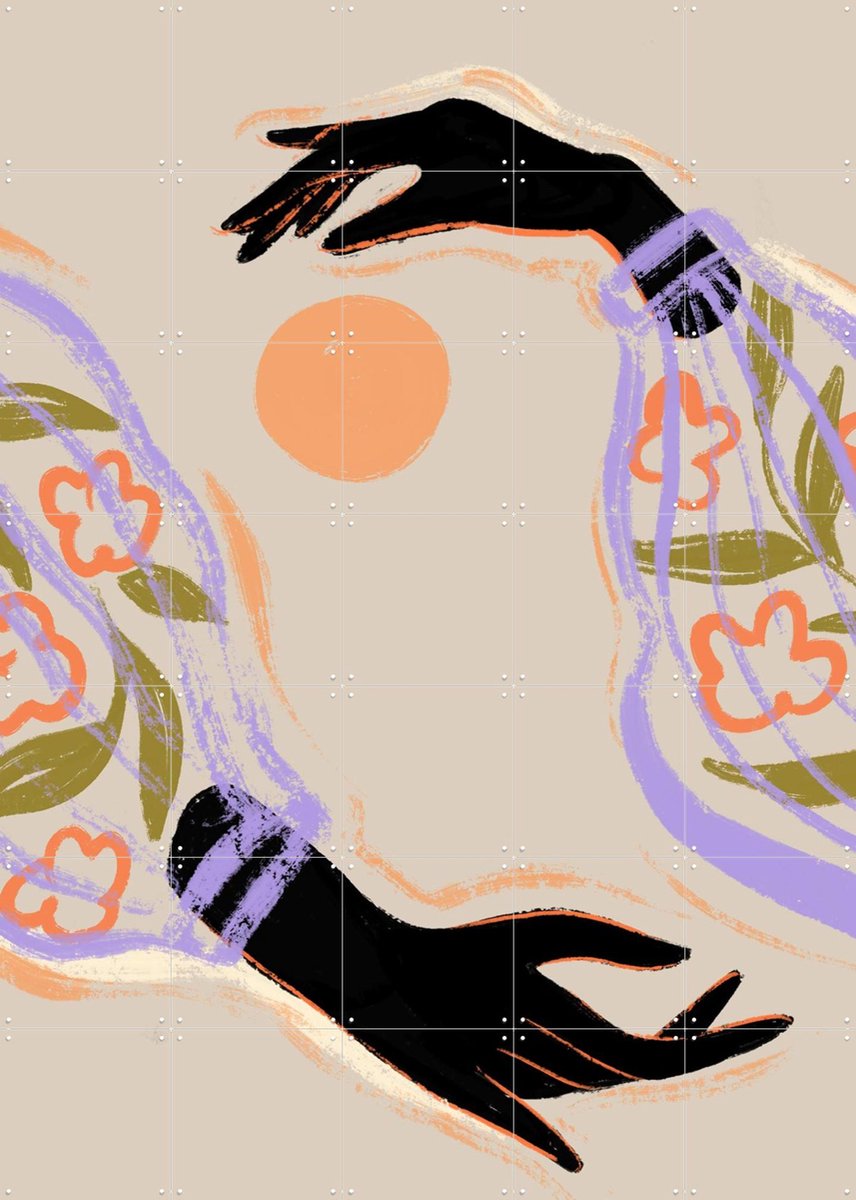 IXXI Embrace the Sun, Arty Guava - 100 x 140 cm - Gratis ophangtool - Grote wanddecoratie en posters - Illustraties, Digitale Kunst, Speels