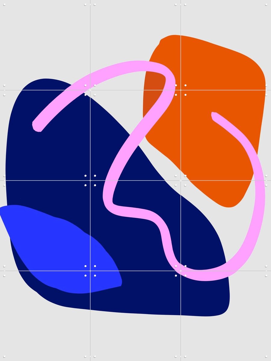 IXXI Bold Shapes 2, Mareike Böhmer - 60 x 80 cm - Gratis ophangtool - Grote wanddecoratie en posters - Fantasierijk, Kleurrijk, Geometrische Kunst