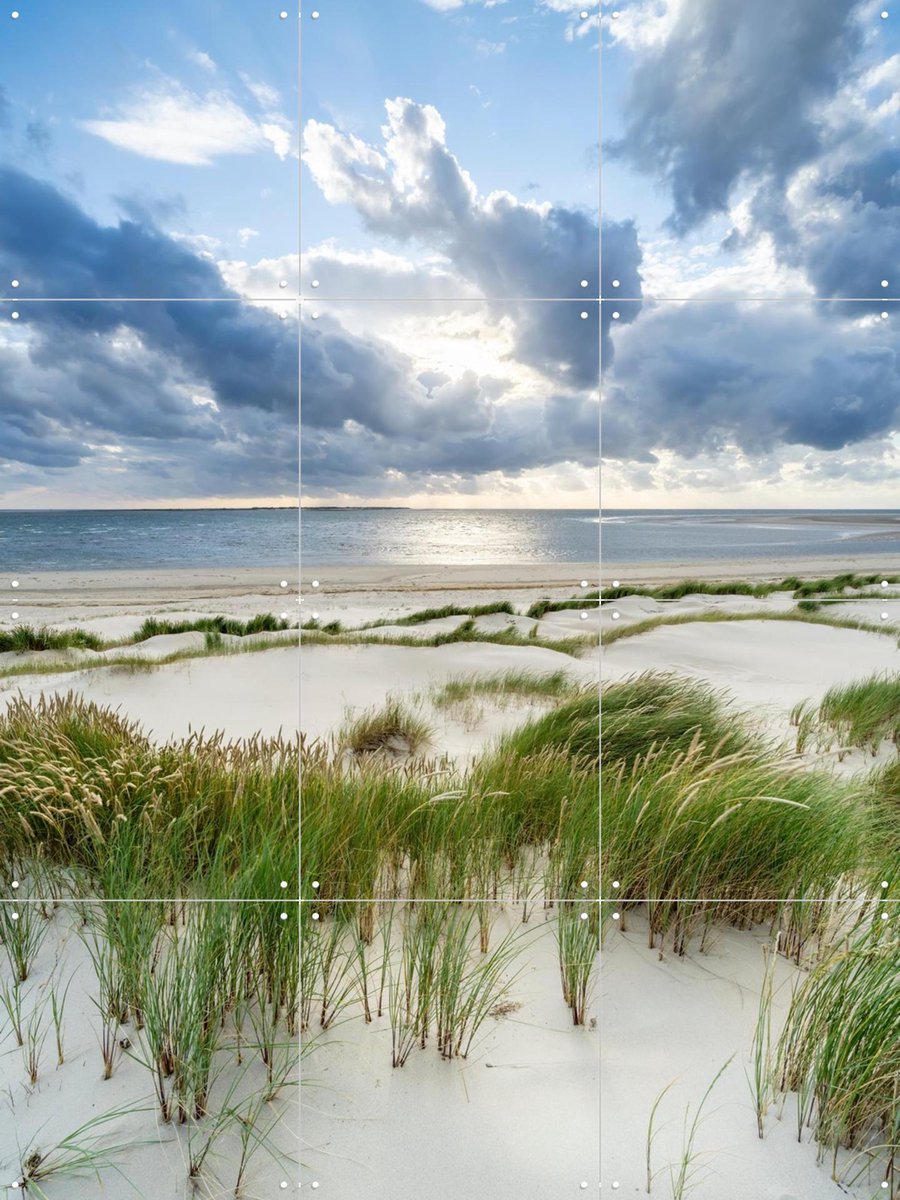 IXXI Stormy weather at the dune beach, Jan Becke - 60 x 80 cm - Gratis ophangtool - Grote wanddecoratie en posters - Naturalisme, Fotografie