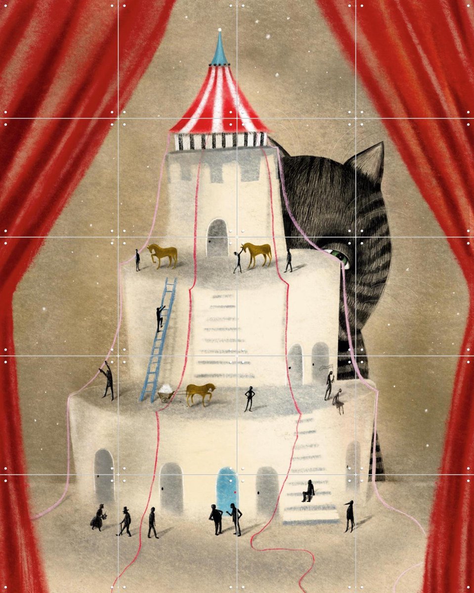 IXXI Let the Show begin, Jeska Verstegen - 80 x 100 cm - Gratis ophangtool - Grote wanddecoratie en posters - Speels, Kleurrijk, Vintage