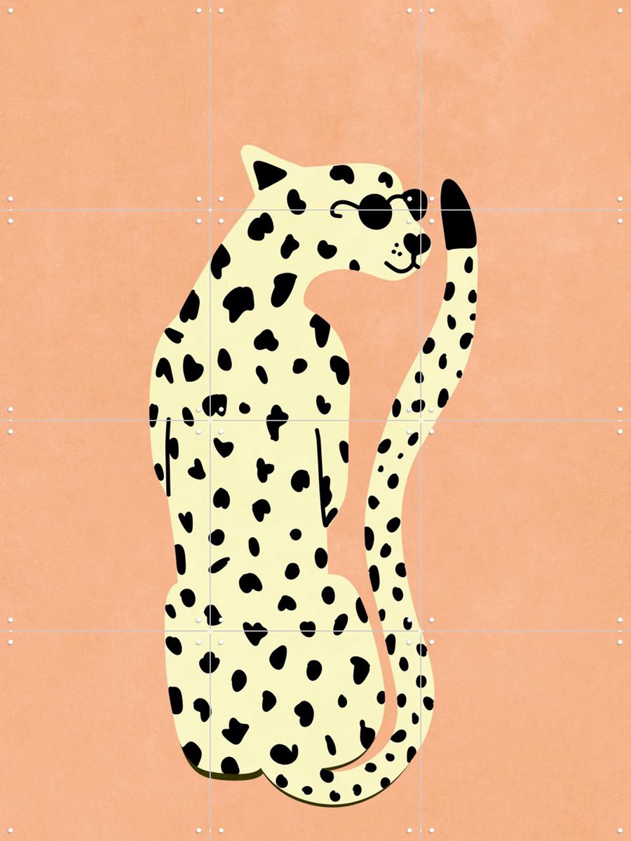 IXXI Cool Wildcat, Raissa Oltmanns - 60 x 80 cm - Gratis ophangtool - Grote wanddecoratie en posters - Grafisch Ontwerp, Cartoonesk, Speels