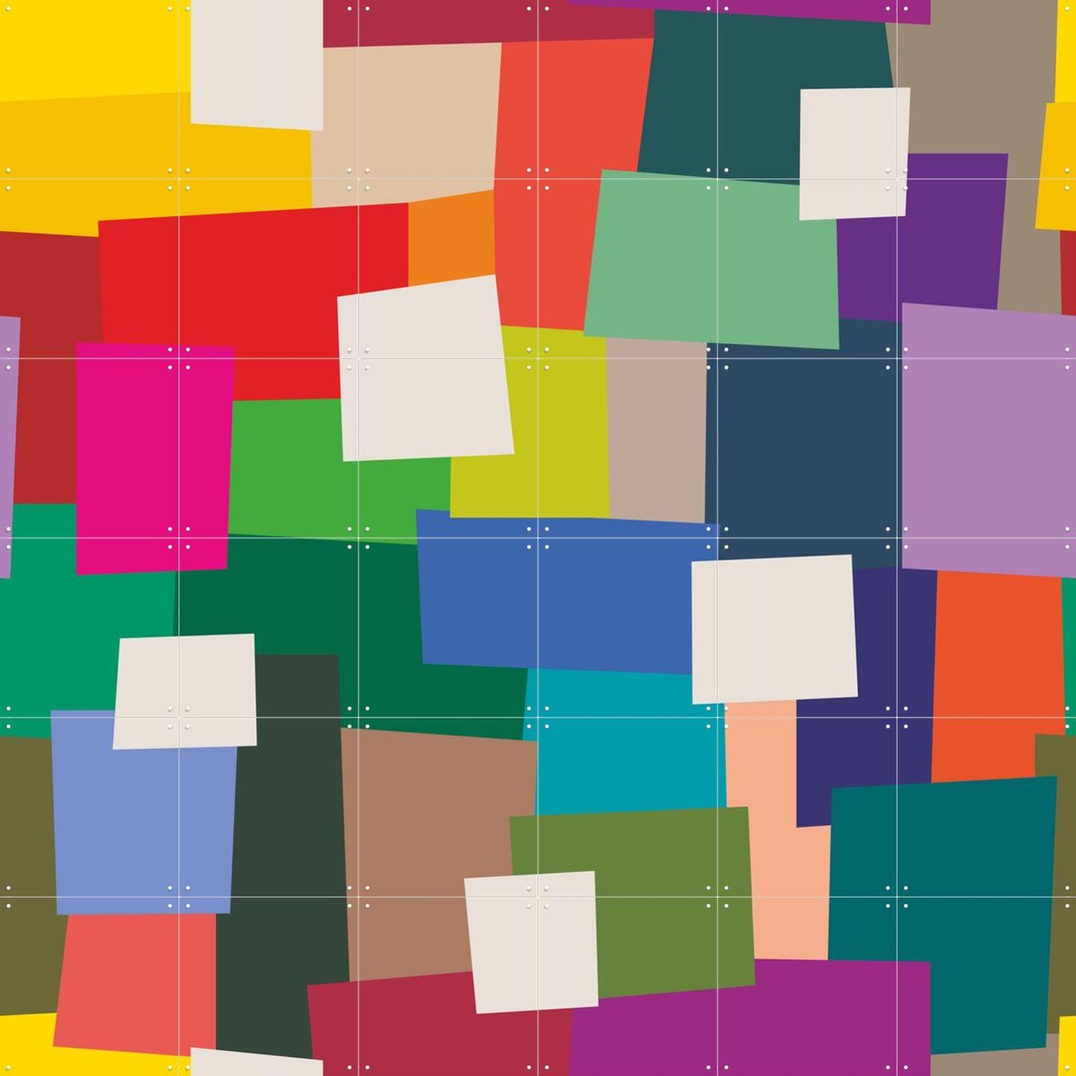IXXI Samba, Markus Laible - 120 x 120 cm - Gratis ophangtool - Grote wanddecoratie en posters - Kleurrijk, Digitale Kunst, Geometrische Kunst