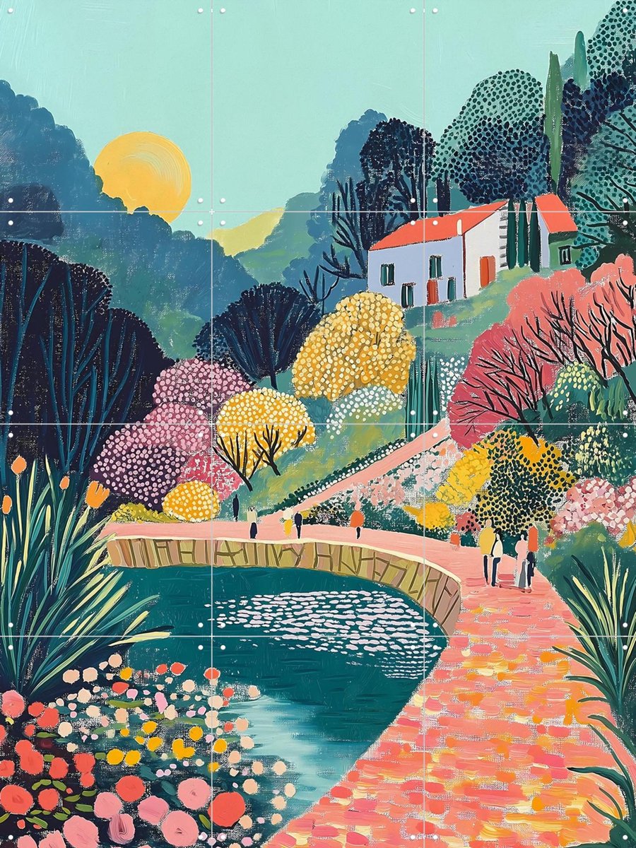 IXXI Blossom Walk, Artclaud - 60 x 80 cm - Gratis ophangtool - Grote wanddecoratie en posters - Schilderijen, Illustraties, Kleurrijk, Fantasierijk