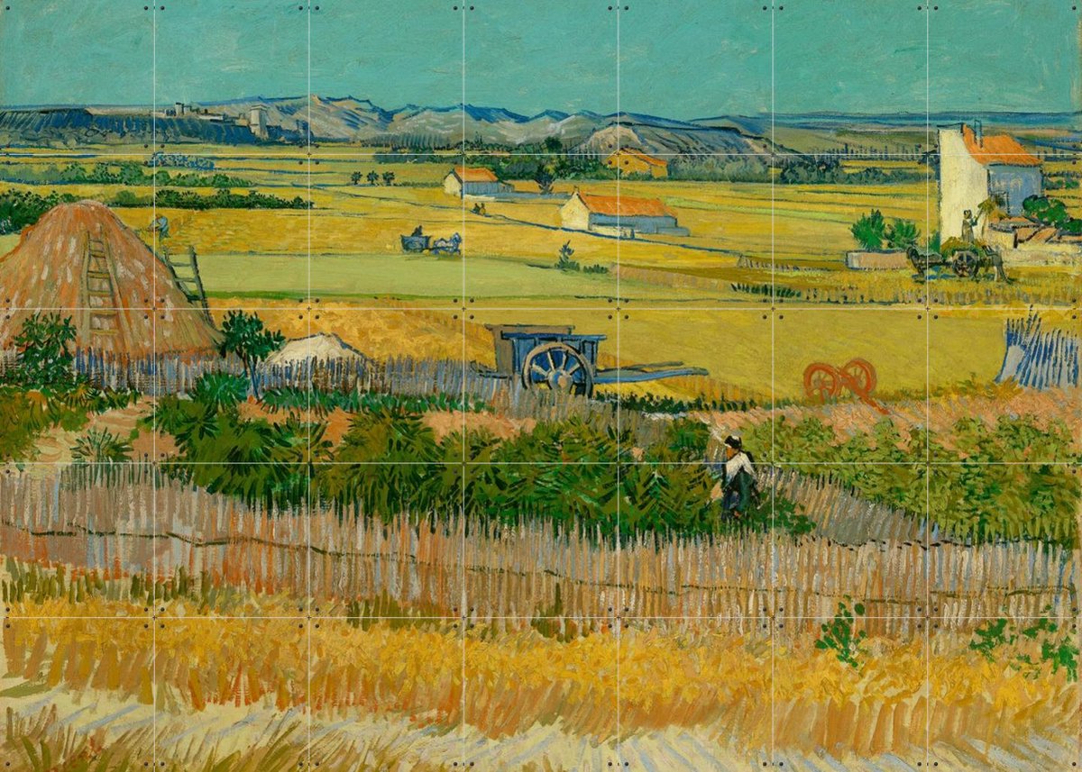 IXXI De oogst (1888), Vincent van Gogh (1853 - 1890) & Van Gogh Museum - 140 x 100 cm - Gratis ophangtool - Grote wanddecoratie en posters - Klassiek