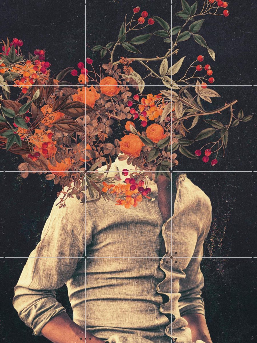 IXXI Roots, Frank Moth - 60 x 80 cm - Gratis ophangtool - Grote wanddecoratie en posters - Vintage, Collage, Surrealisme, Mancave, Woonkamer
