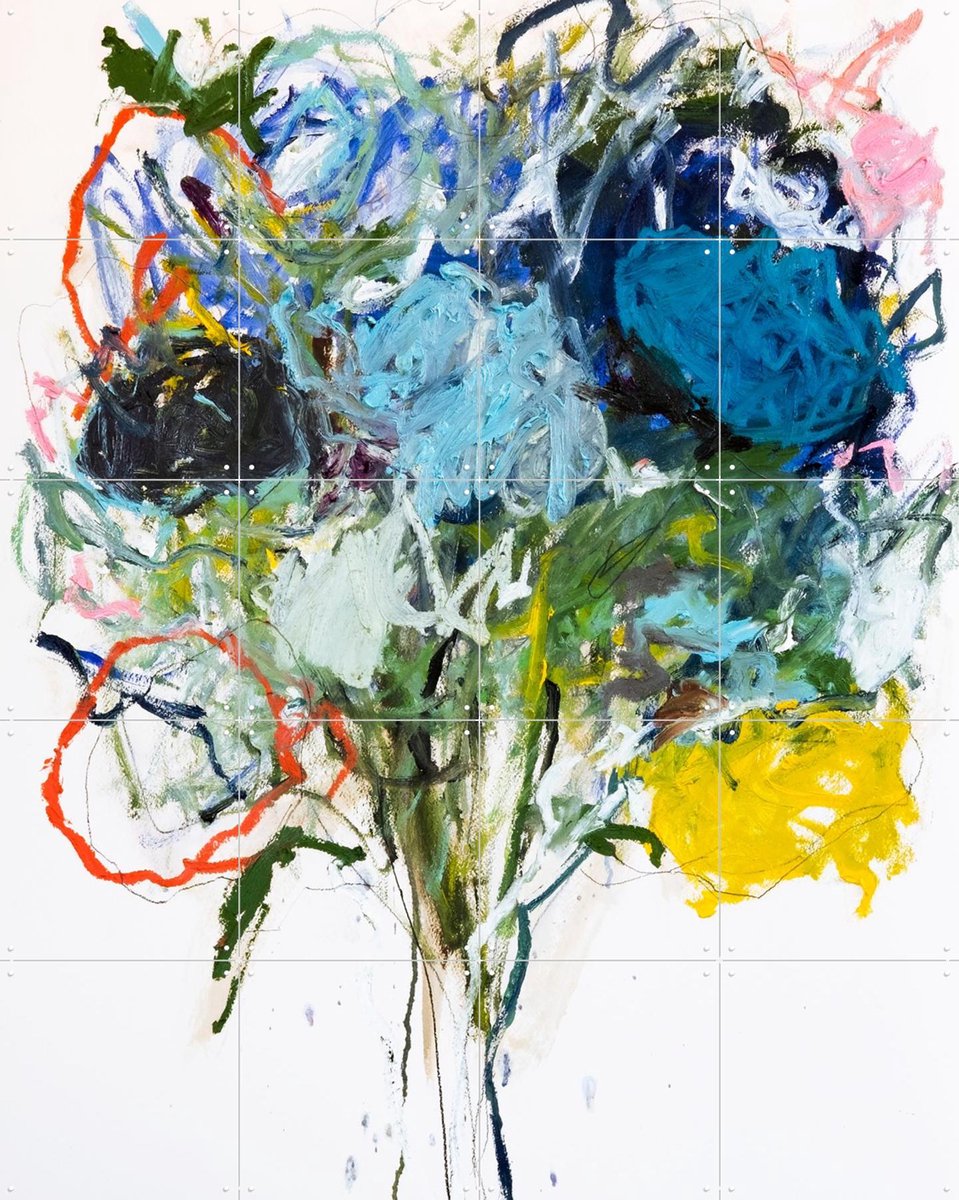 IXXI Ranunculus 07, Leigh Viner - 80 x 100 cm - Gratis ophangtool - Grote wanddecoratie en posters - Abstract, Kleurrijk, Olieverf, Slaapkamer