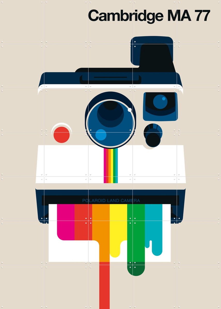 IXXI Cambridge MA 77, Bo Lundberg - 100 x 140 cm - Gratis ophangtool - Grote wanddecoratie en posters - Pop art, Grafisch Ontwerp, Kleurrijk