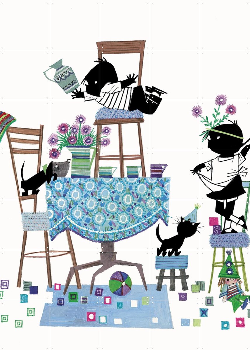 IXXI Spelen, Fiep Westendorp - 100 x 140 cm - Gratis ophangtool - Grote wanddecoratie en posters - Kleurrijk, Speels, Illustraties, Cartoonesk