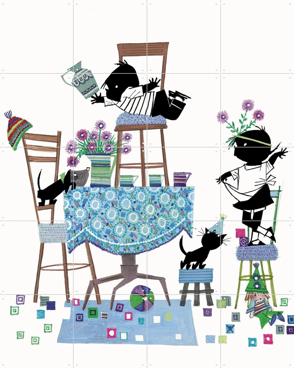 IXXI Spelen, Fiep Westendorp - 80 x 100 cm - Gratis ophangtool - Grote wanddecoratie en posters - Kleurrijk, Speels, Illustraties, Cartoonesk