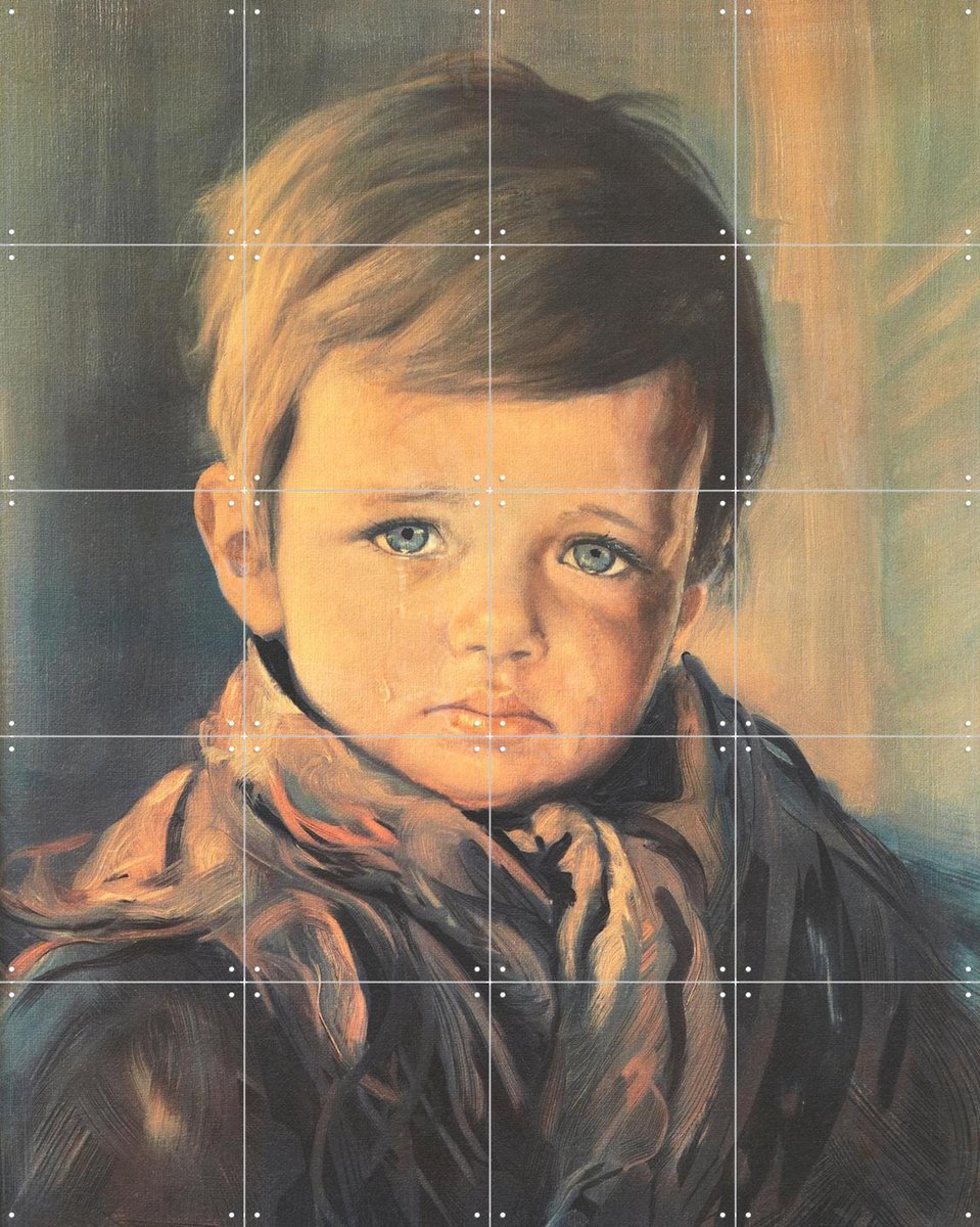 IXXI Zigeunerjongetje I, IXXI - 80 x 100 cm - Gratis ophangtool - Grote wanddecoratie en posters - Klassiek, Olieverf, Vintage, Realisme, Woonkamer