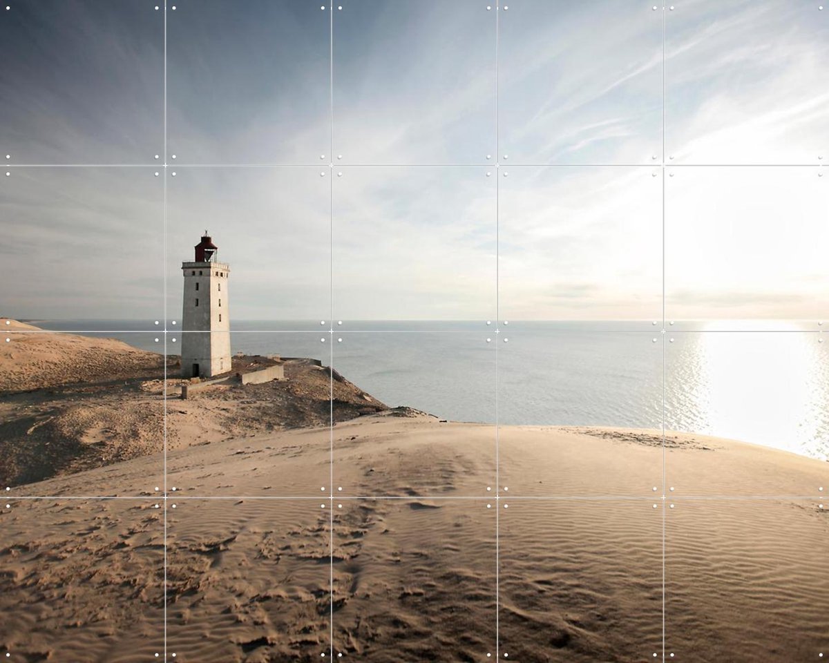 IXXI Denmark Lighthouse Rubjerg Knude, Claire Droppert - 100 x 80 cm - Gratis ophangtool - Grote wanddecoratie en posters - Fotografie, Naturalisme