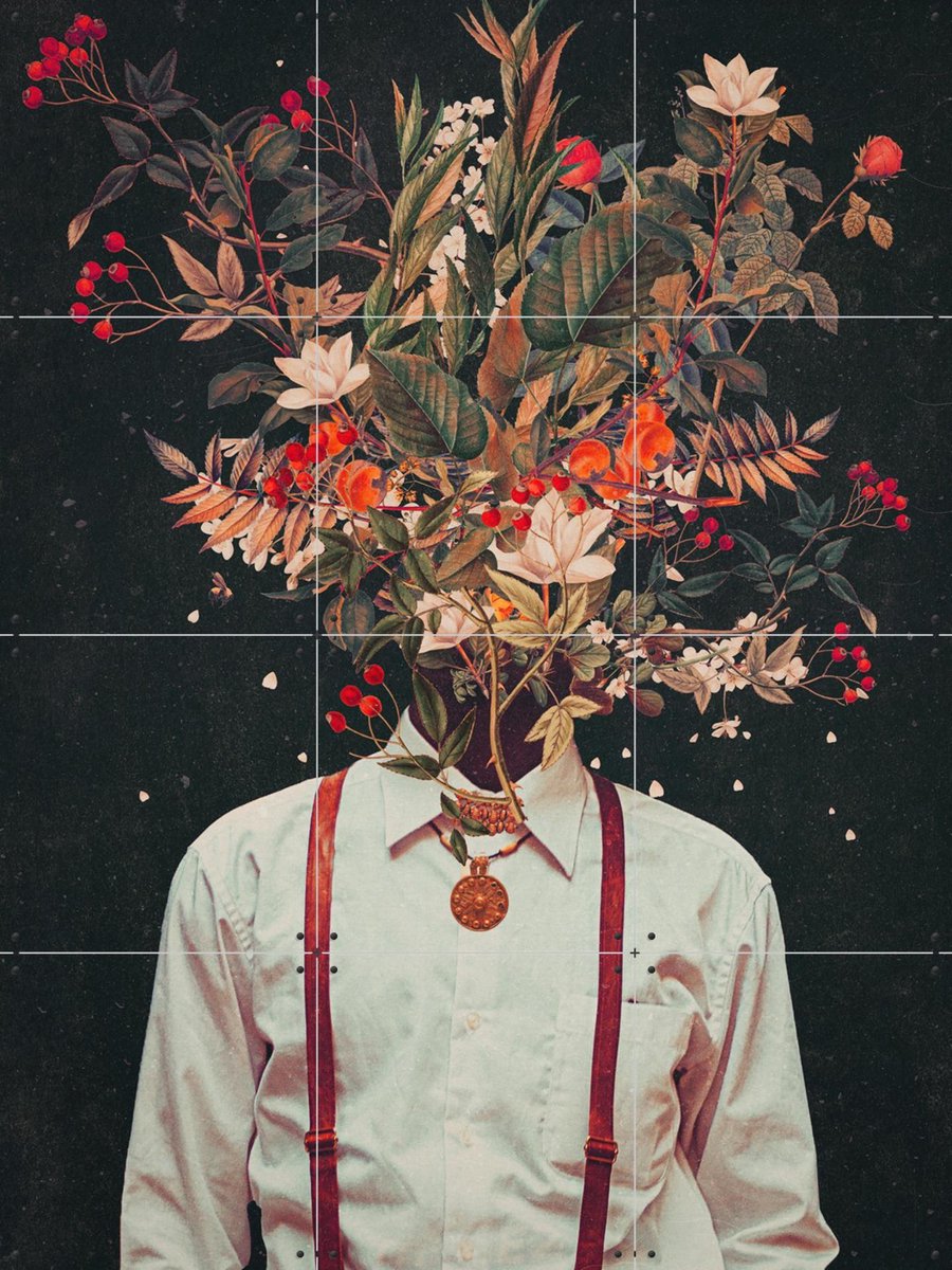 IXXI Foliage, Frank Moth - 60 x 80 cm - Gratis ophangtool - Grote wanddecoratie en posters - Digitale Kunst, Surrealisme, Collage, Slaapkamer
