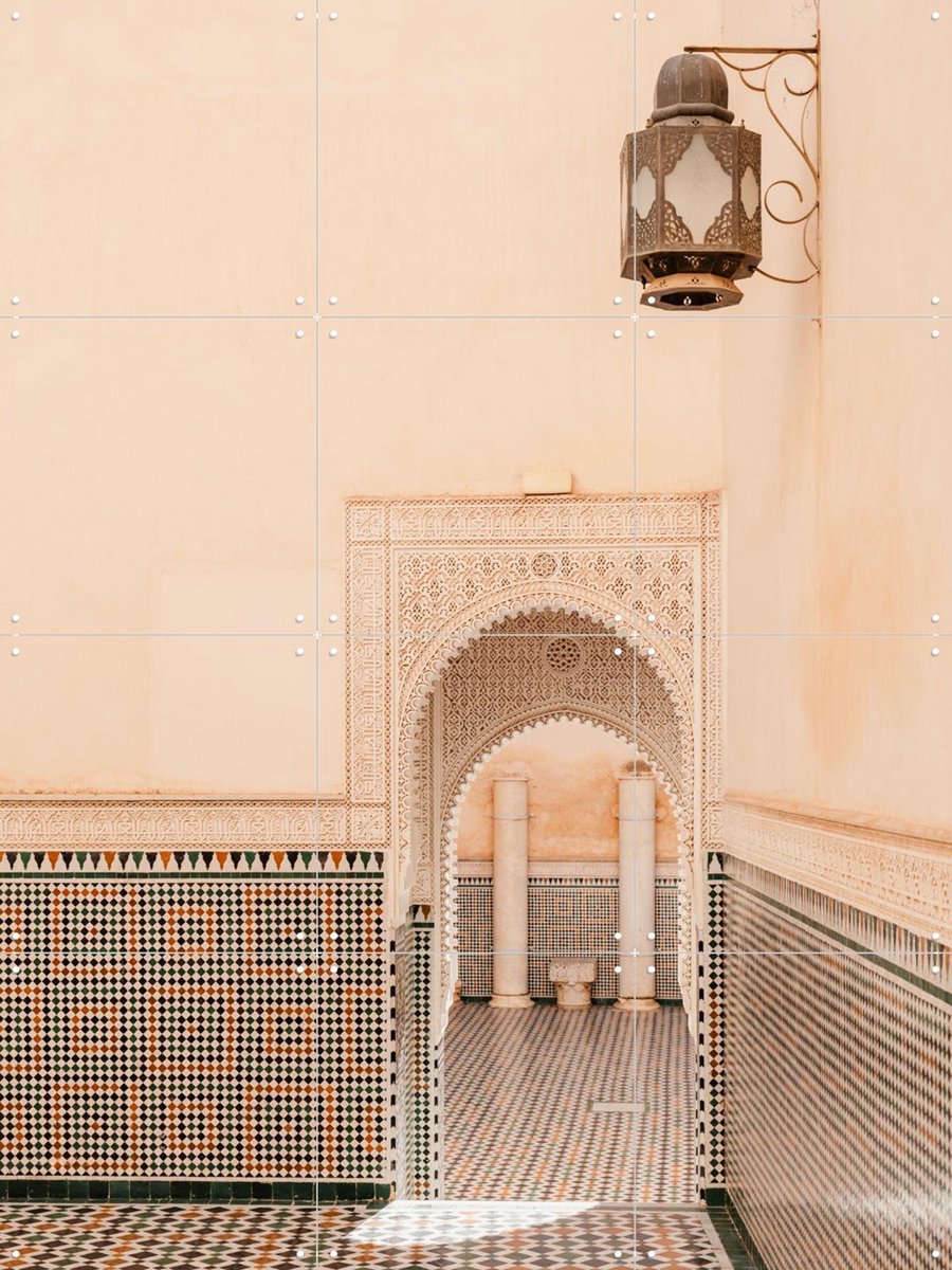 IXXI Moroccan Architecture, Photolovers - 60 x 80 cm - Gratis ophangtool - Grote wanddecoratie en posters - Fotografie, Art Deco, Ornamenteel Ontwerp