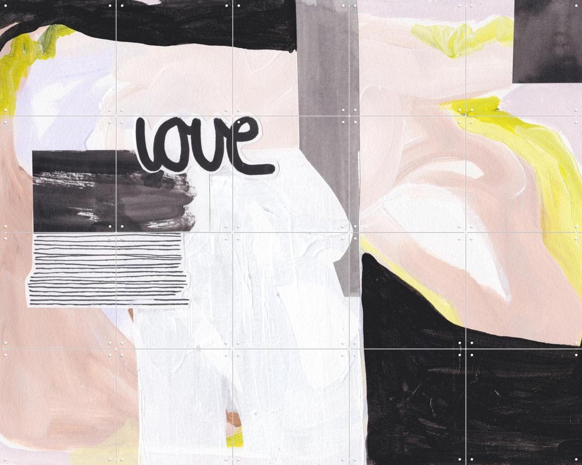 IXXI Love's Flow, Henriette Visscher - 100 x 80 cm - Gratis ophangtool - Grote wanddecoratie en posters - Gemengde Technieken, Abstract, Collage