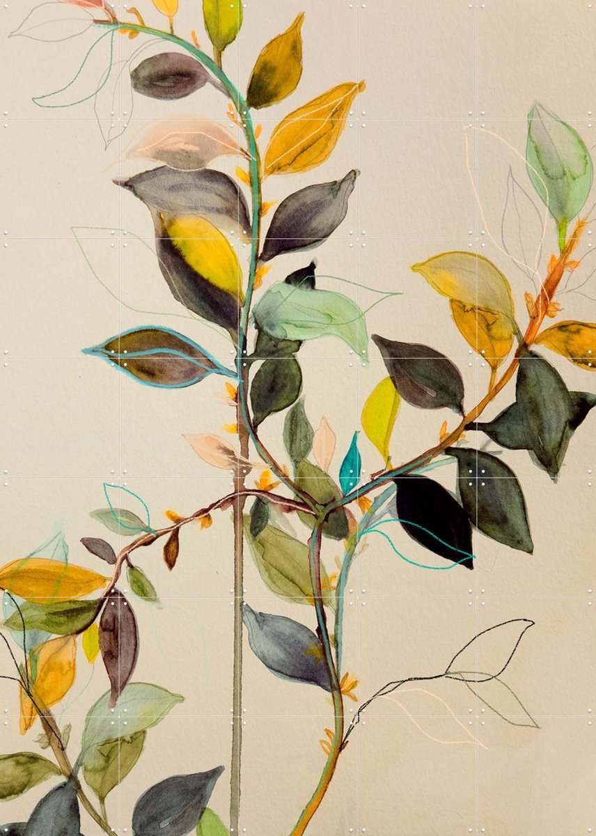 IXXI Willow M20, Leigh Viner - 100 x 140 cm - Gratis ophangtool - Grote wanddecoratie en posters - Grafisch Ontwerp, Aquarel, Line art, Illustraties