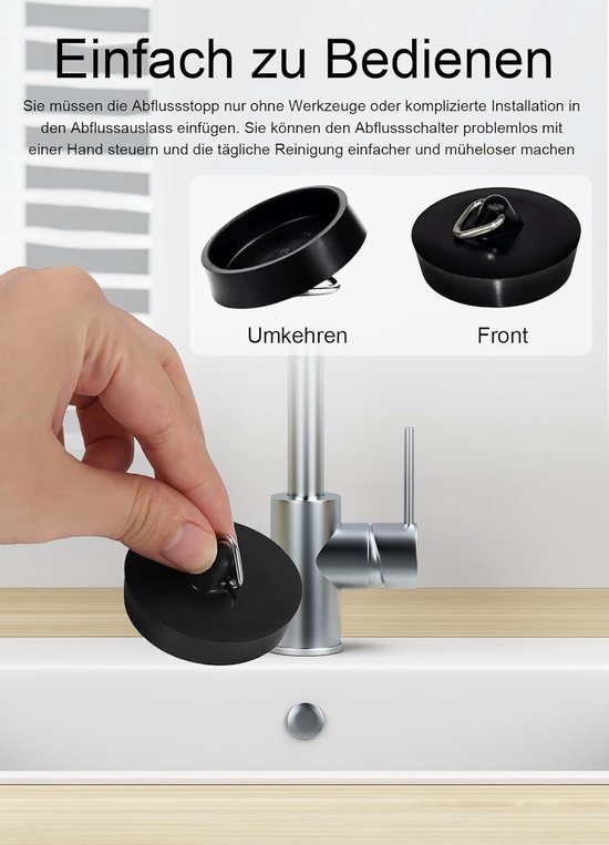 Universele Badstop 4 Stuks - Afvoerstop - Spoelbakplug - Gootsteendop ...