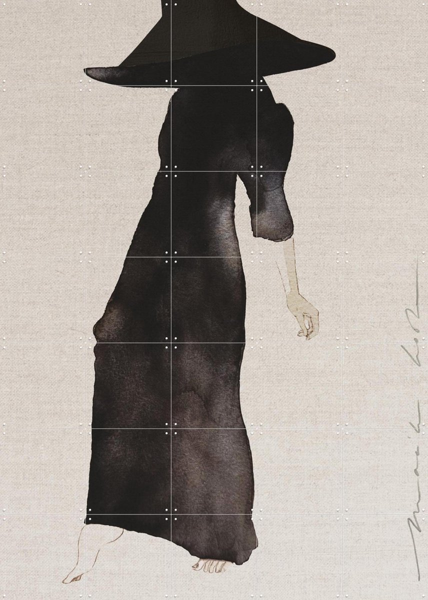 IXXI Black Dress, Maaike Koster & My Deer Art Shop - 100 x 140 cm - Gratis ophangtool - Grote wanddecoratie en posters - Illustraties, Minimalisme