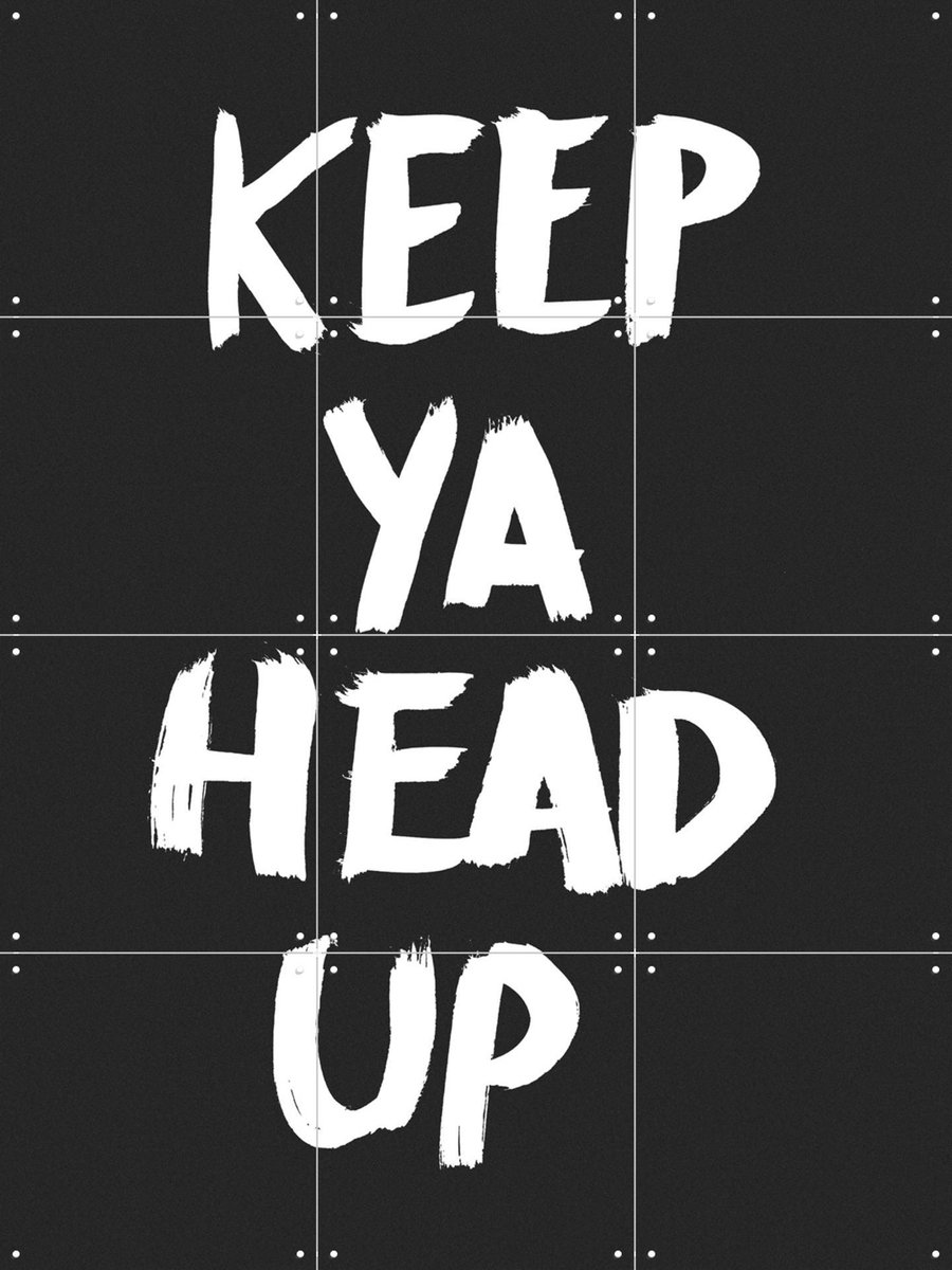 IXXI Keep ya head up, Marcus Kraft - 60 x 80 cm - Gratis ophangtool - Grote wanddecoratie en posters - Pop art, Typografie, Grafisch Ontwerp