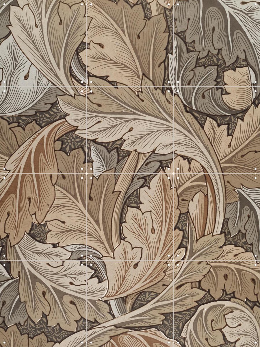 IXXI Acanthus gold, William Morris & Victoria and Albert Museum - 60 x 80 cm - Gratis ophangtool - Grote wanddecoratie en posters - Art Deco