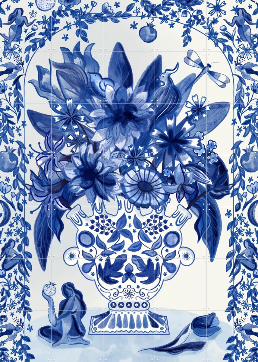 IXXI Tile Panel, Mirjam de Ruiter & Rijksmuseum 2.0 - 100 x 140 cm - Gratis ophangtool - Grote wanddecoratie en posters - Illustraties, Decoratieve