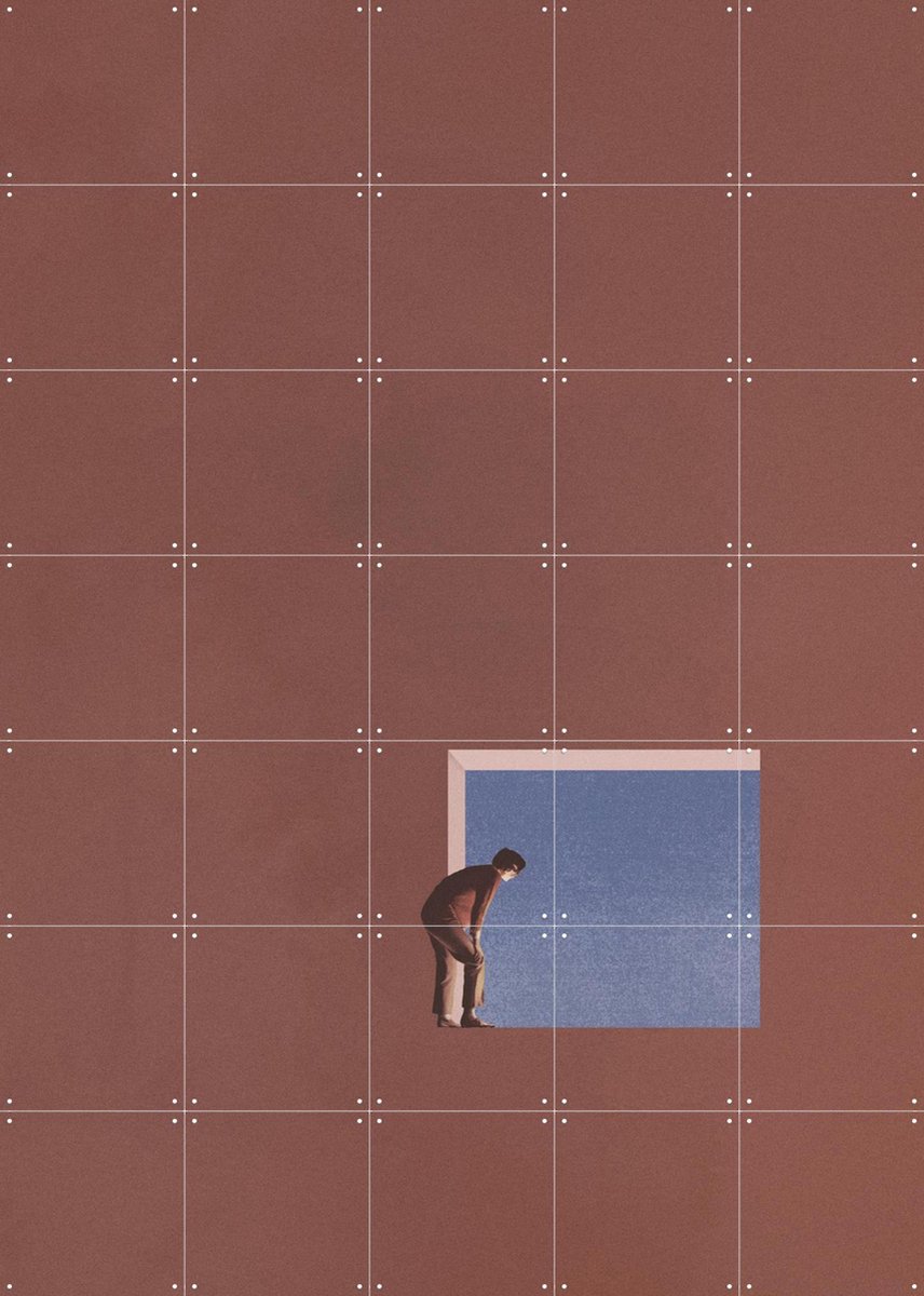 IXXI Curiosity, Maarten Léon - 100 x 140 cm - Gratis ophangtool - Grote wanddecoratie en posters - Minimalisme, Surrealisme, Illustraties, Slaapkamer