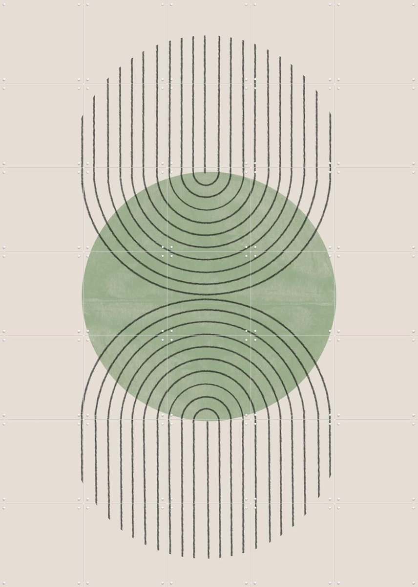 IXXI Perfect Point Green, The Miuus Studio & Various - 100 x 140 cm - Gratis ophangtool - Grote wanddecoratie en posters - Illustraties, Minimalisme