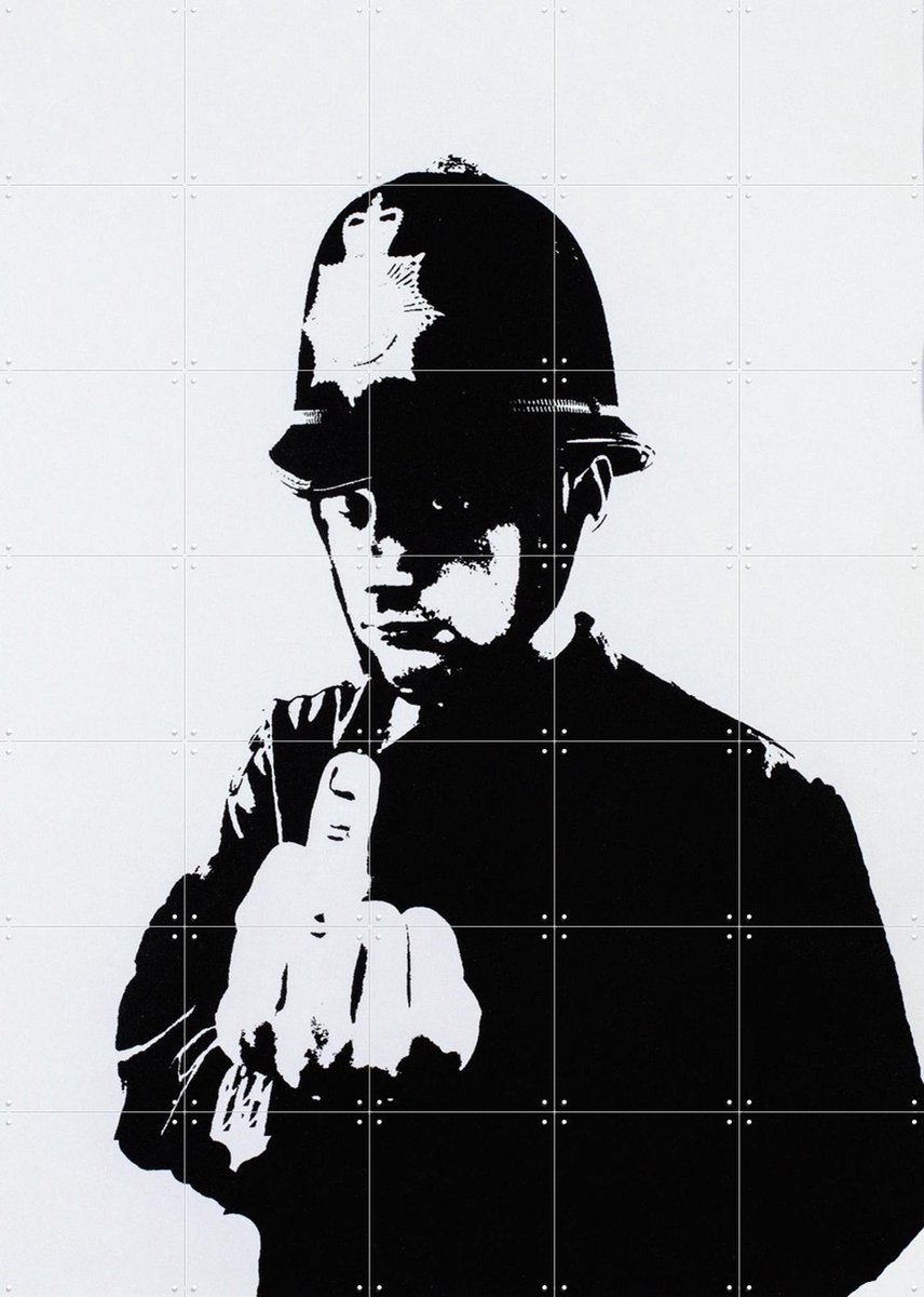 IXXI Rude Copper, Banksy - 100 x 140 cm - Gratis ophangtool - Grote wanddecoratie en posters - Pop art, Illustraties, Street art, Mancave, Woonkamer