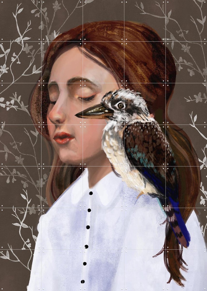 IXXI Kookaburra, Esther Sepers - 100 x 140 cm - Gratis ophangtool - Grote wanddecoratie en posters - Illustraties, Digitale Kunst, Woonkamer