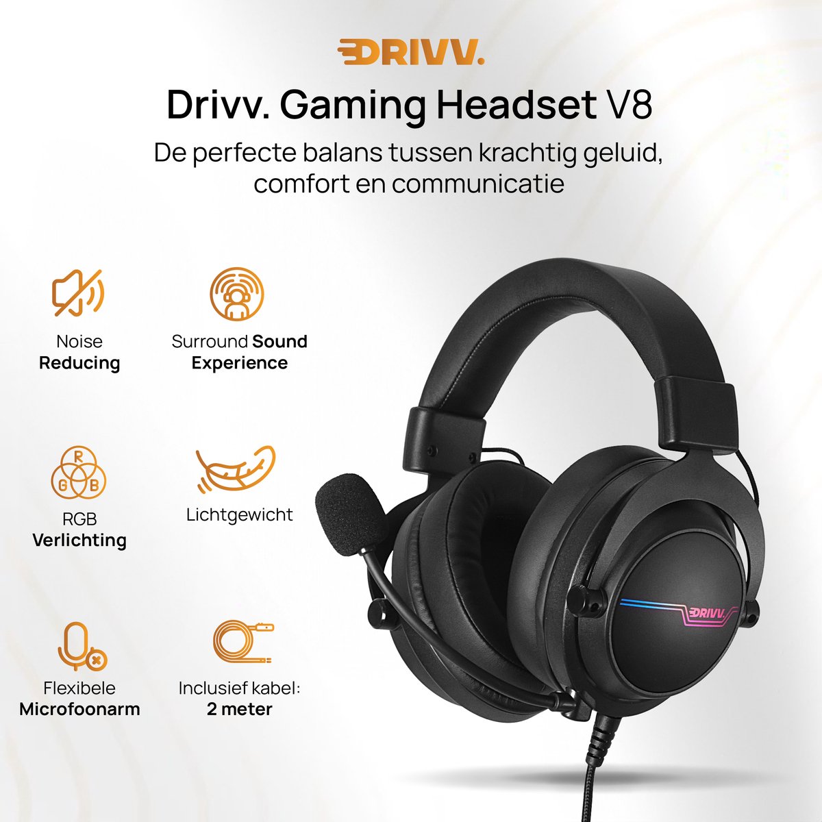 Drivv. PRO Gaming Headset met Microfoon - Game Headset - Geschikt voor PS4, PS5, Xbox One, Xbox Series en PC - Gaming Koptelefoon — afbeelding 4