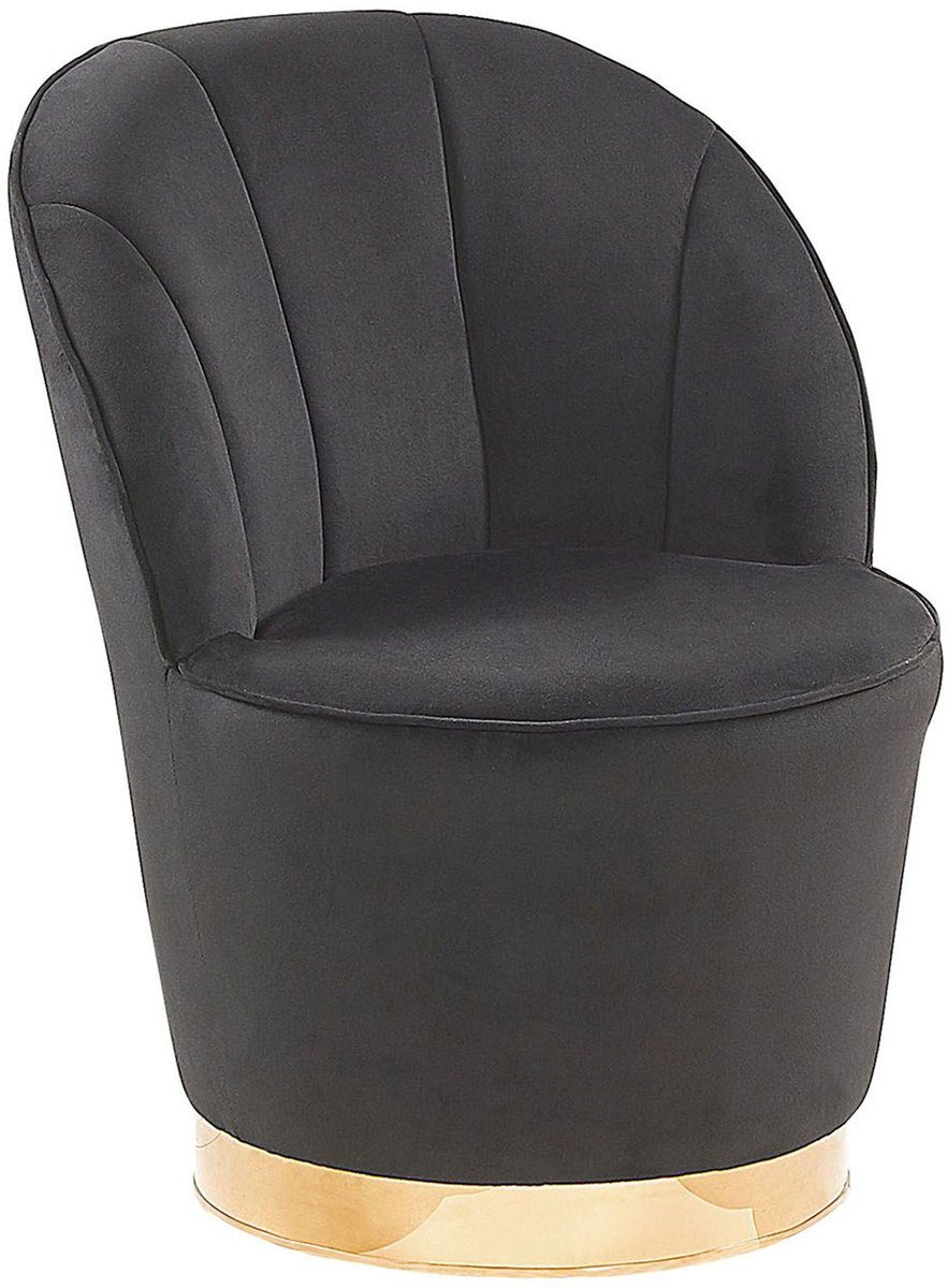 ALBY - Fauteuil - Zwart - Fluweel