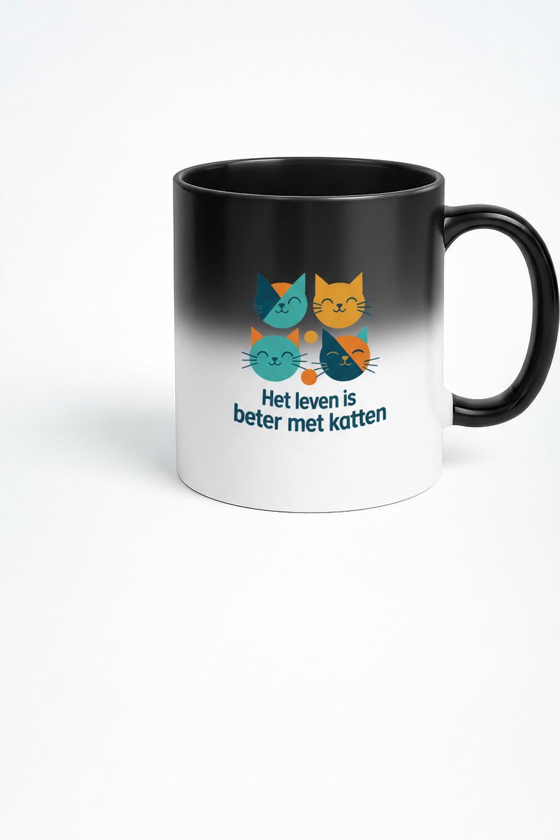 Magische Katten Mok - Het Leven is Beter Met Katten