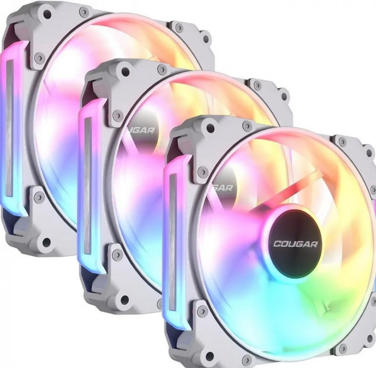 COUGAR Apolar 120 ARGB White - 3-pack - 120mm - 75.38 cfm - 600 - 2200 rpm - 37.1 dBA - 120mm HDB Fan - 4-pin PWM - 3-pin ARGB - wit