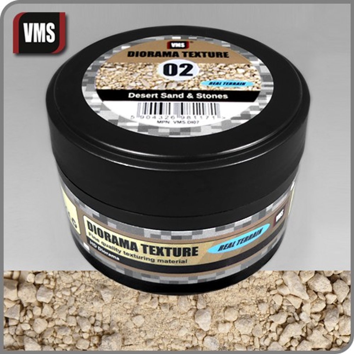 VMS Diorama Texture Mix Desert Sand & Stones – Korrel mix voor Modelbouw & Diorama’s – Realistische Ondergrond - Grind, Steentjes & Poeder voor Diorama’s