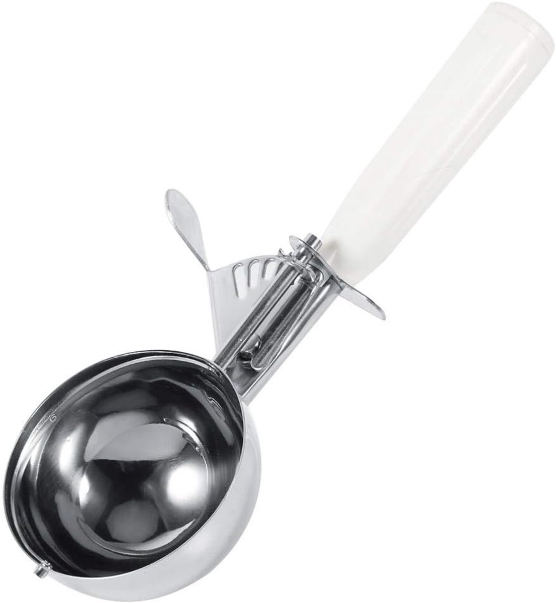 IJslepel - Keukengereedschap - Portioneren - Met Uitwerphendel - 8 cm - Wit