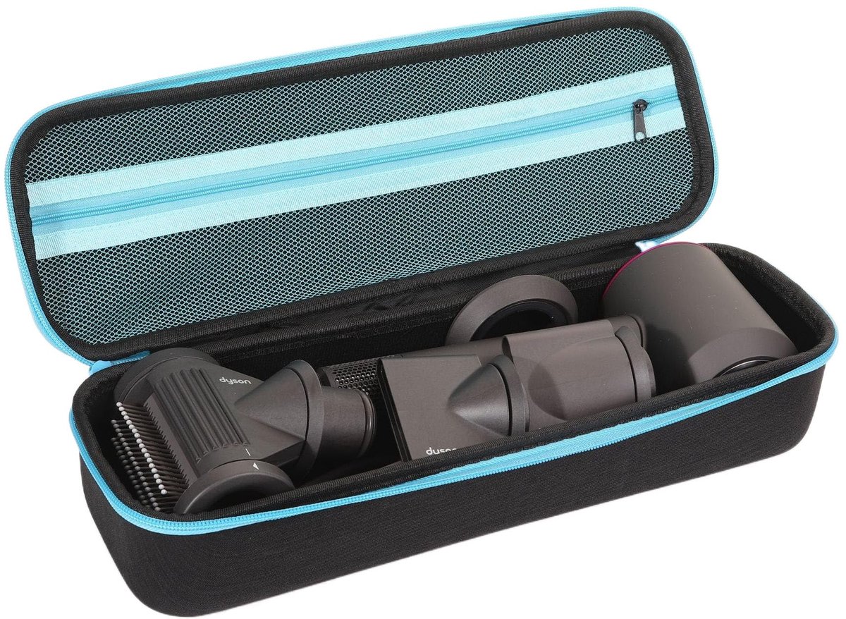 Draagtas / Reistas / Opbergtas / Beschermhoes Geschikt voor Dyson Föhn & Opzetstukken - Lege Tas-Zwart en blauw-Belle's product