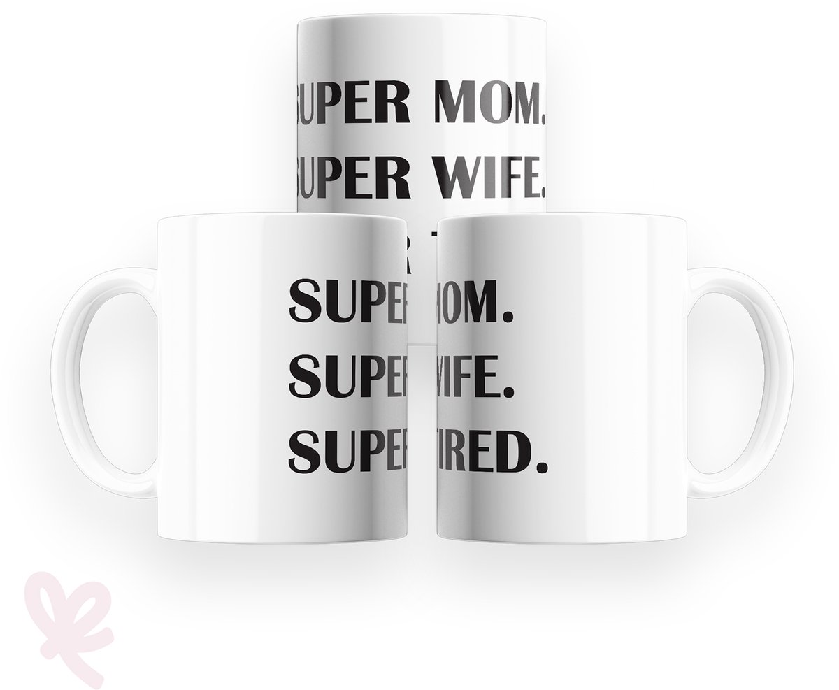 GIVIO mok 320 ml - keramiek - super mom, wife, tired