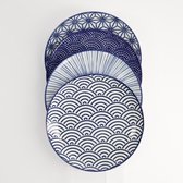Tokyo Design Studio | Nippon Blue | Set van 4 Borden Ø 20,6 cm | Porselein