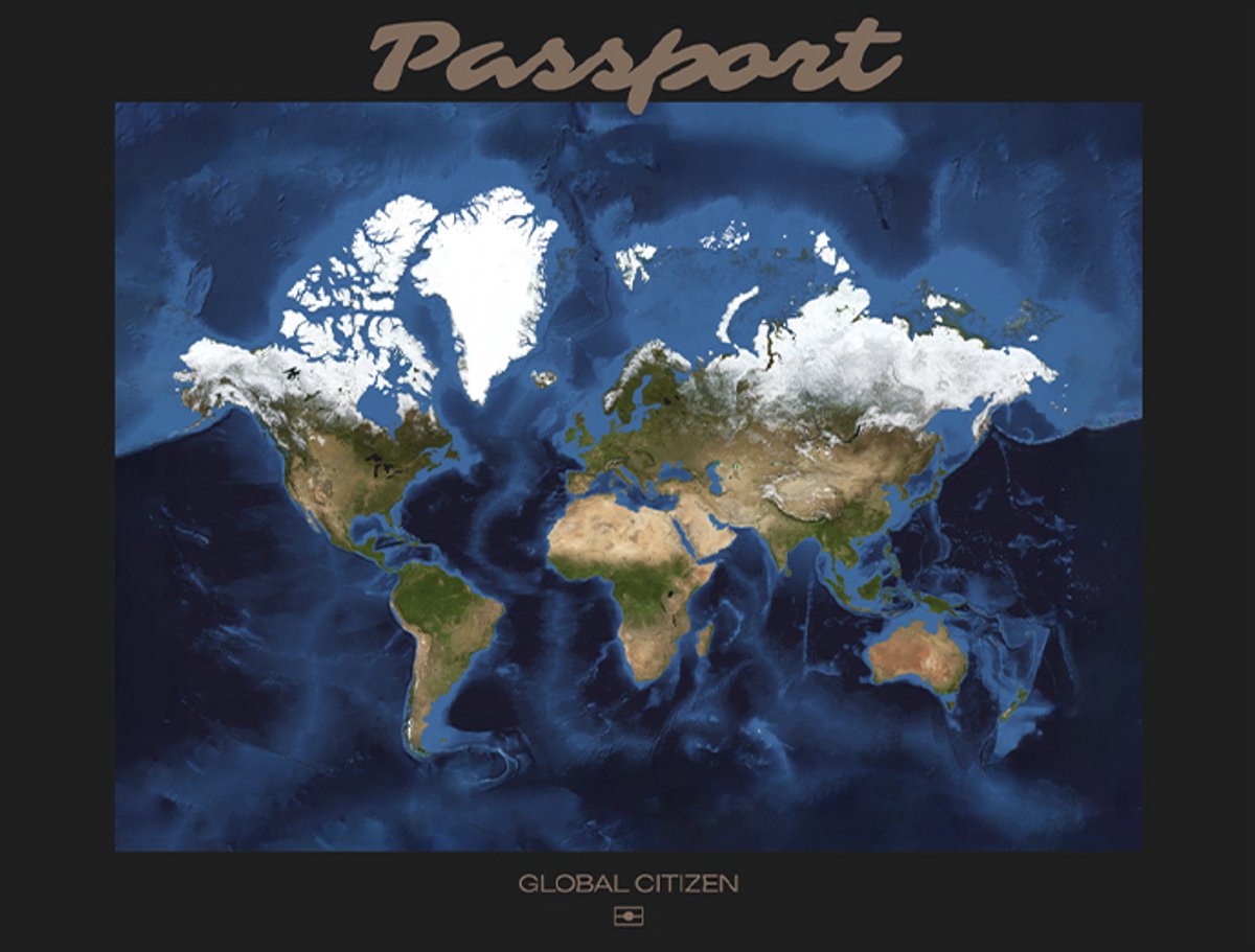Wereldkaart 40 x 30 cm - Aluminium - Voelbaar 3D Reliëf - Zwart - World map - Passport - Vintage - Retro - Muurdecoratie - Wanddecoratie