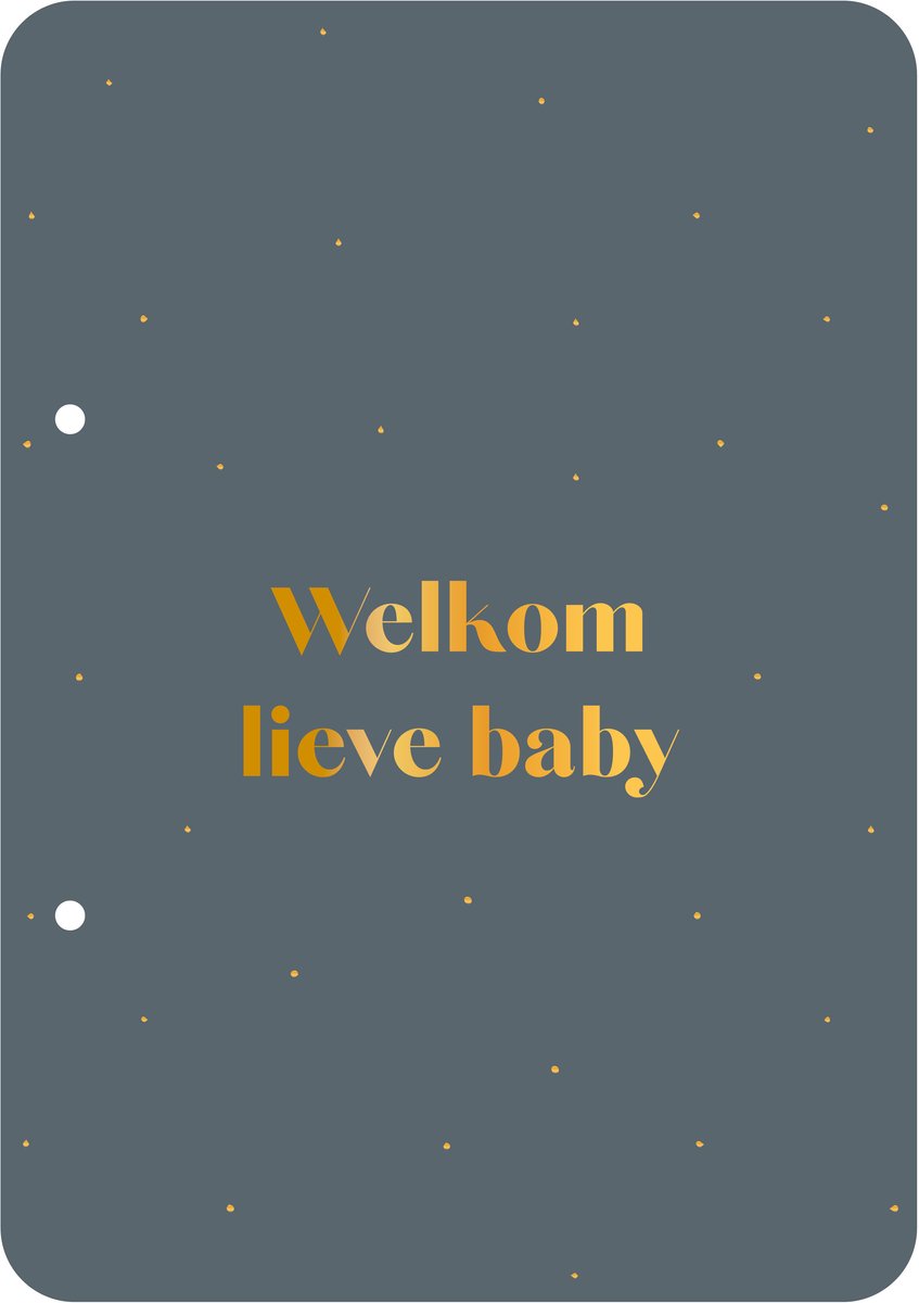 Bewaarbundel Welkom lieve baby - blauw - geboortekaarten bewaarbundel - met goudfolie - A5 formaat