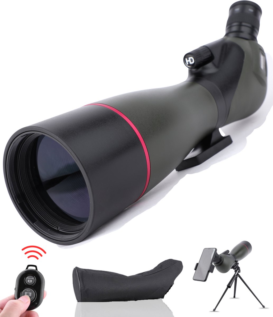 Bol.com Zoomble® Spotting Scope 20-60x80 - Met Draagtas, Tripod, Telefoonhouder & Afstandsbediening - Incl. E-book - 80 mm Lens ... aanbieding