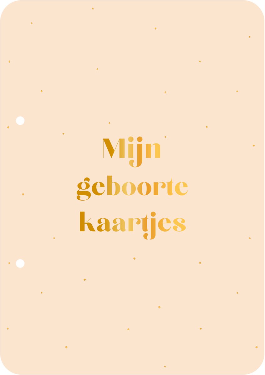 Bewaarbundel Mijn geboortekaartjes - beige - geboortekaarten bewaarbundel - met goudfolie - A5 formaat