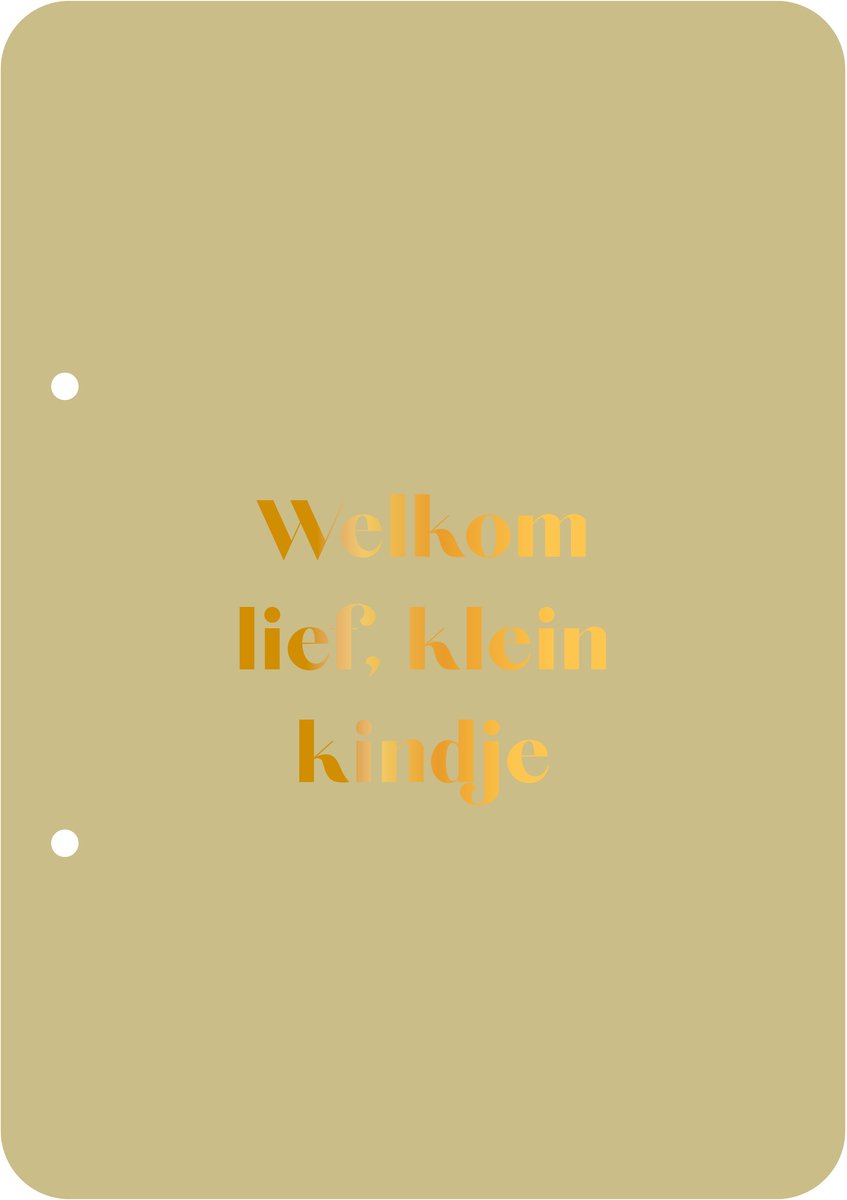 Bewaarbundel Welkom lief klein kindje - groen - geboortekaarten bewaarbundel - met goudfolie - A5 formaat