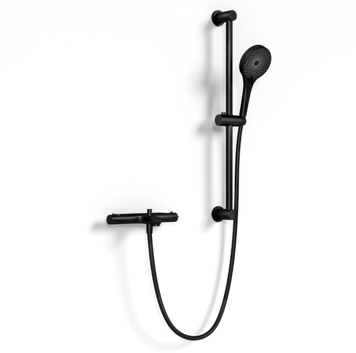 LOMAZOO Thermostatische Badkraan met Handdouche 15 cm Zwart Sorin
